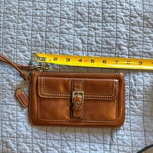 Coach Tan Leather Wristlet
